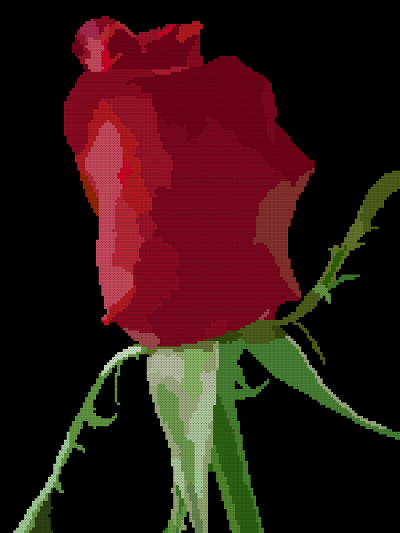Red rose cross stitch image