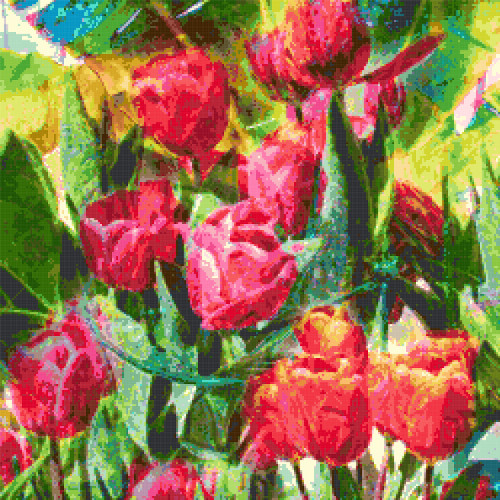 wild tulips cross stitch image