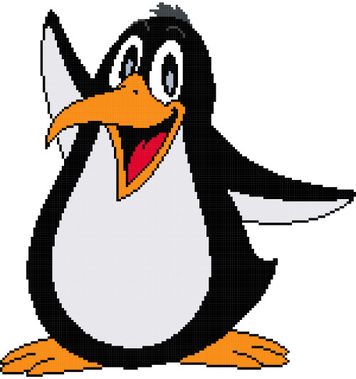 penguin cross stitch image