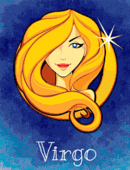 zodiac virgo cross stitch image