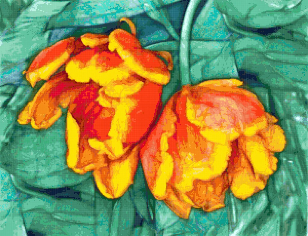 Fantasy tulips. Free cross stitch pattern Better Cross Stitch
