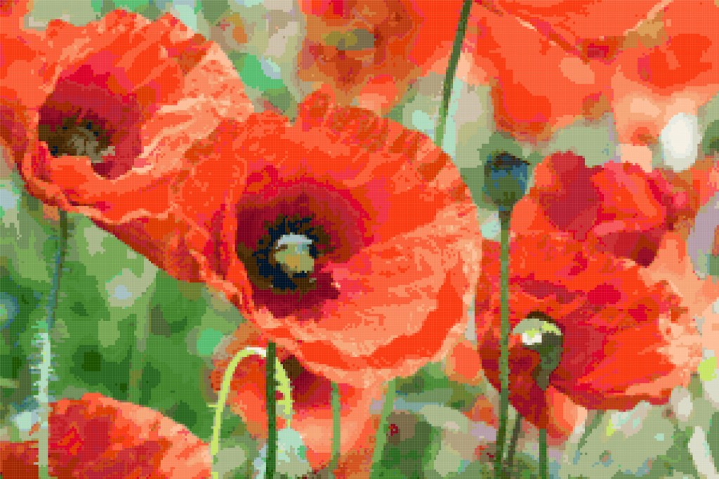 Field Of Poppies Free Cross Stitch Pattern Better Cross Stitch