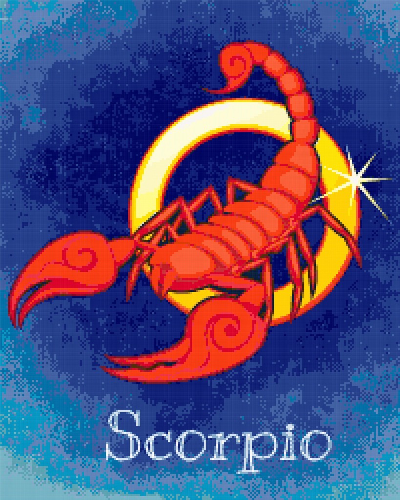 Zodiac. Scorpio. Free cross stitch pattern Better Cross Stitch